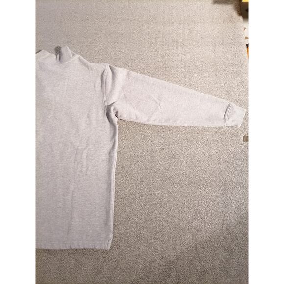 Reebok Large Male Grey Striped Quarter Zip Cotton Blend Pullover Sweatshirt - Picture 8 of 8